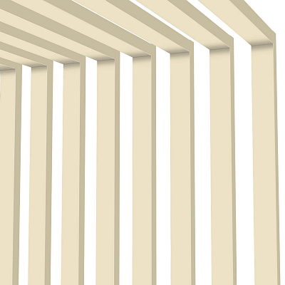 Декоративная рейка 60*37мм цвет RAL1015/1015 Слоновая Кость двусторонний универсальная