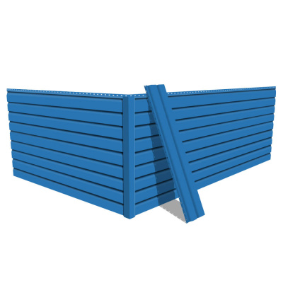 Фото сайдинга металлического (металлосайдинга) Корабельная доска RAL5015 Небесно-Голубой для фасада дома