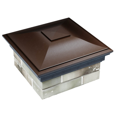 Колпак на столб забора MONBLAN Коричневый 1,5х1,5 кирпича размер под посадку 385х385мм фото 3